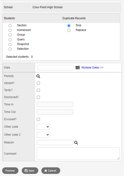 Class Office Multi Add pop-up