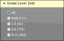 Grade search options