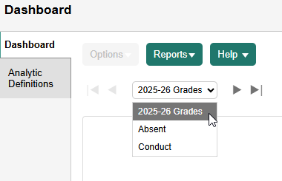 Select template dropdown